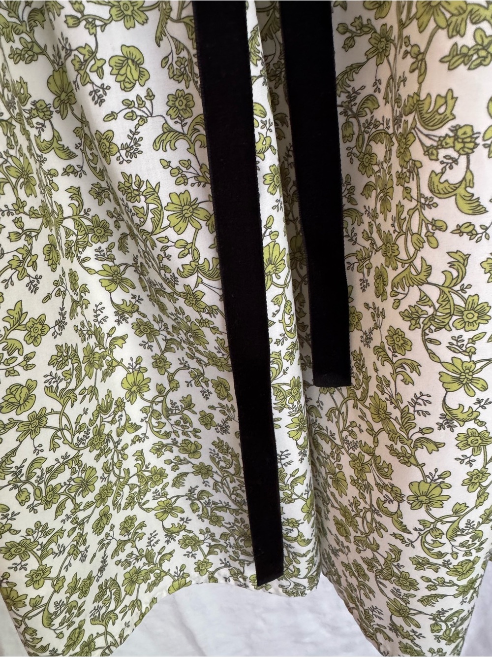 Olive Green Floral Ruffle Mini Dress with Front Tie - Picture 4 of 14